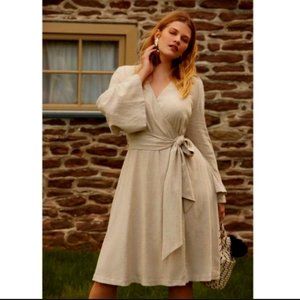 ELOQUII LINEN WRAP DRESS